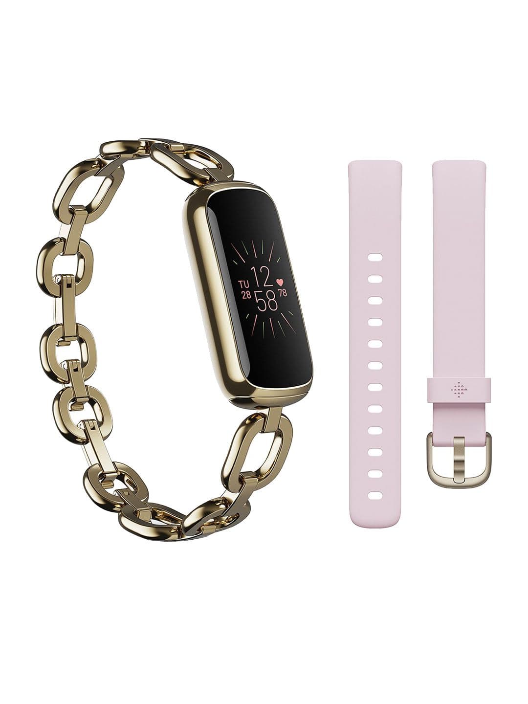 Fitbit Gold-Toned & Black SE Gorjana Stainless Steel Parker Link Bracelet Fitness Band