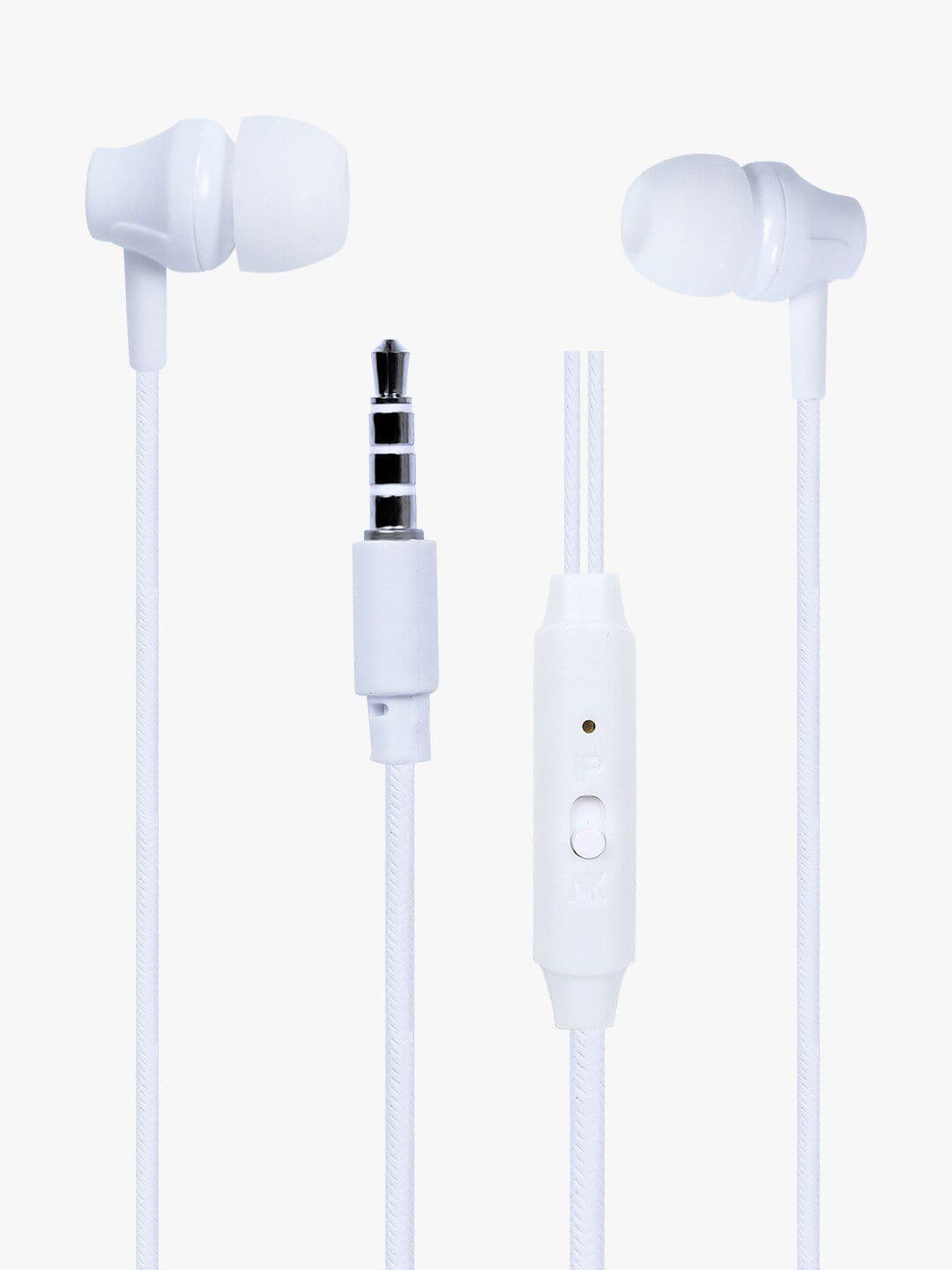 SWAGME White Solid Superbass IE002 In-Ear Wired Earphones With Mic