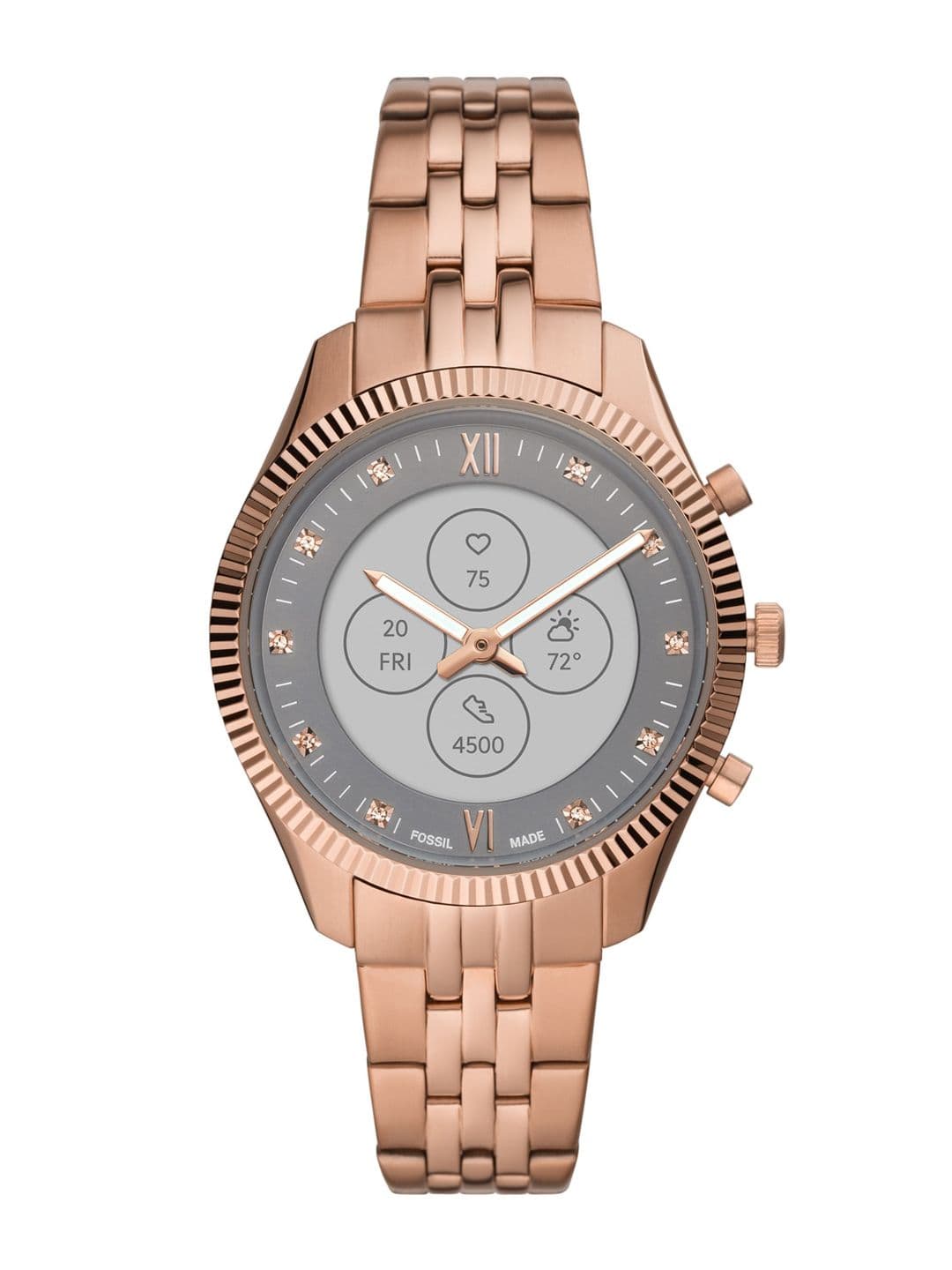 Fossil Women Rose Gold-Toned Scarlette Hybrid HR Smartwatch FTW7043