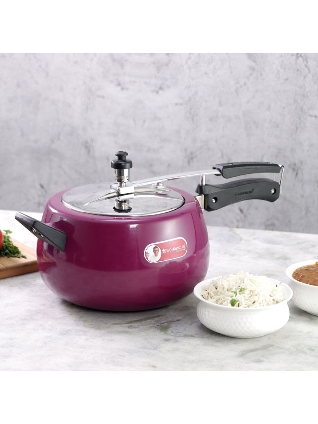 Wonderchef Purple & Silver-Toned Solid Regalia Pressure Cooker