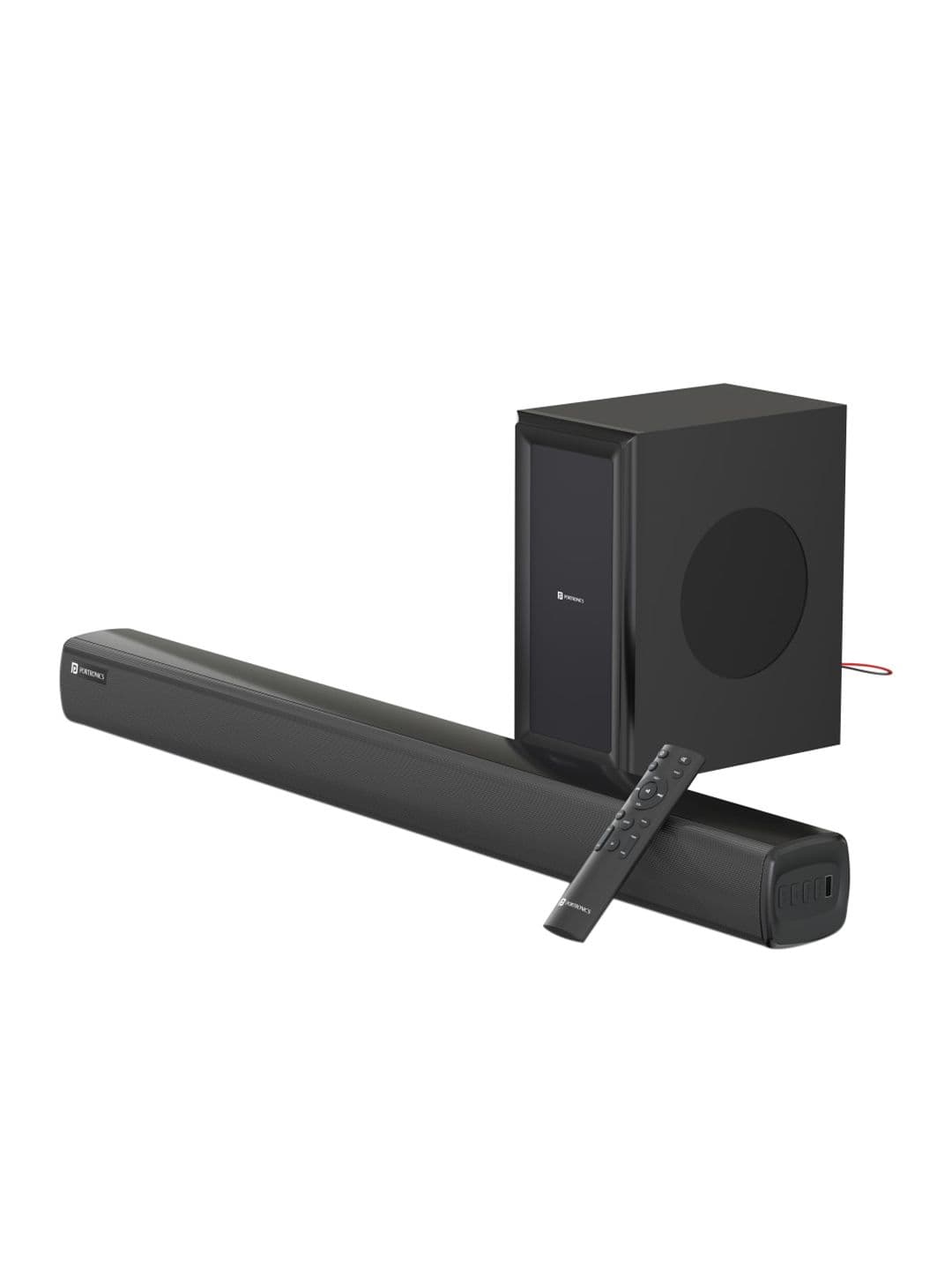 Portronics Black Pure Sound 101 Soundbar with Wired Woofer