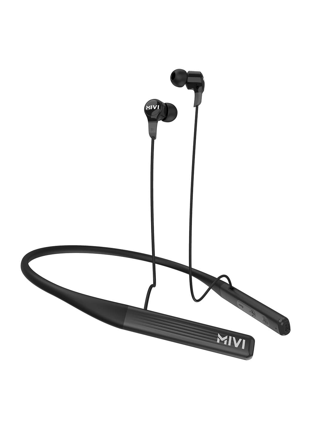 mivi Collar 2B Wireless Earphones with Fast Charging - Black