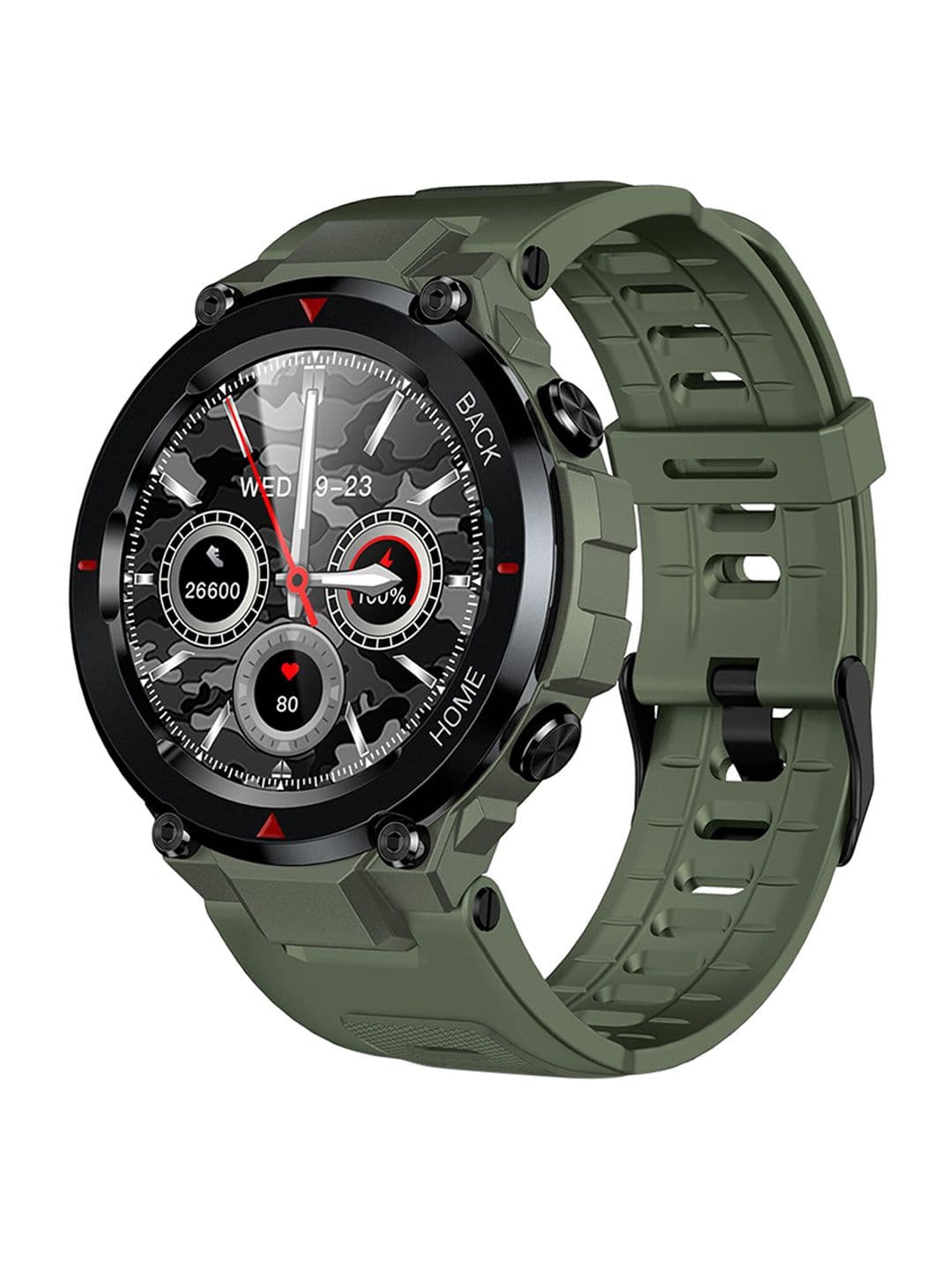 pebble Leap Rugged Fitness Smartwatch Multiple Sports Mode & Bluetooth Calling - Green