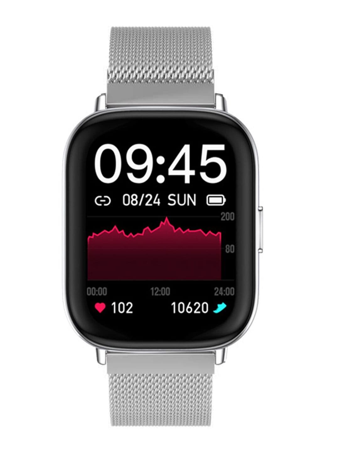 French Connection Silver-Toned Digital Touch Smartwatch FCUK009F