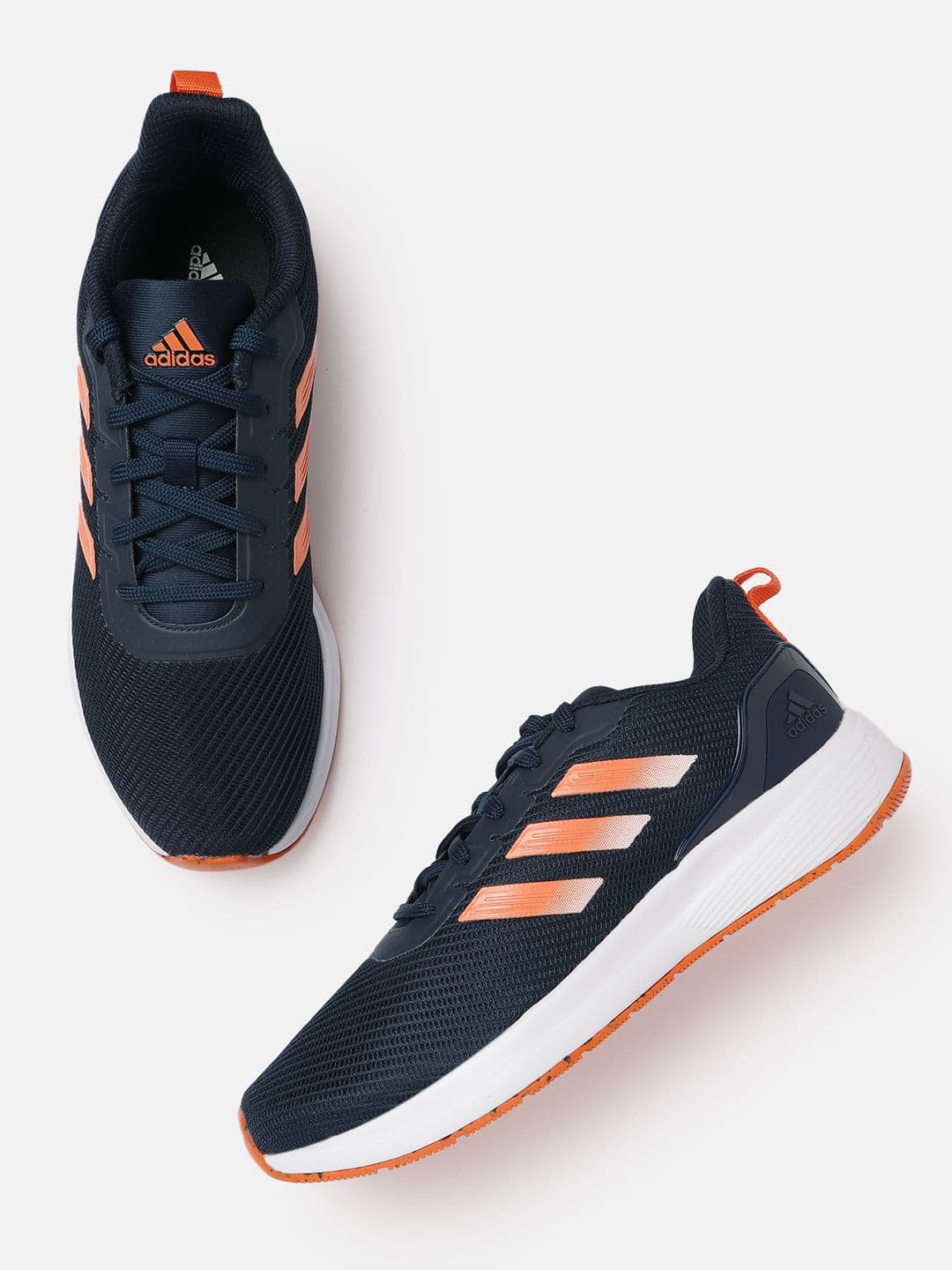 ADIDAS Men Navy Blue Solid Woven Design Val Run Running Shoes
