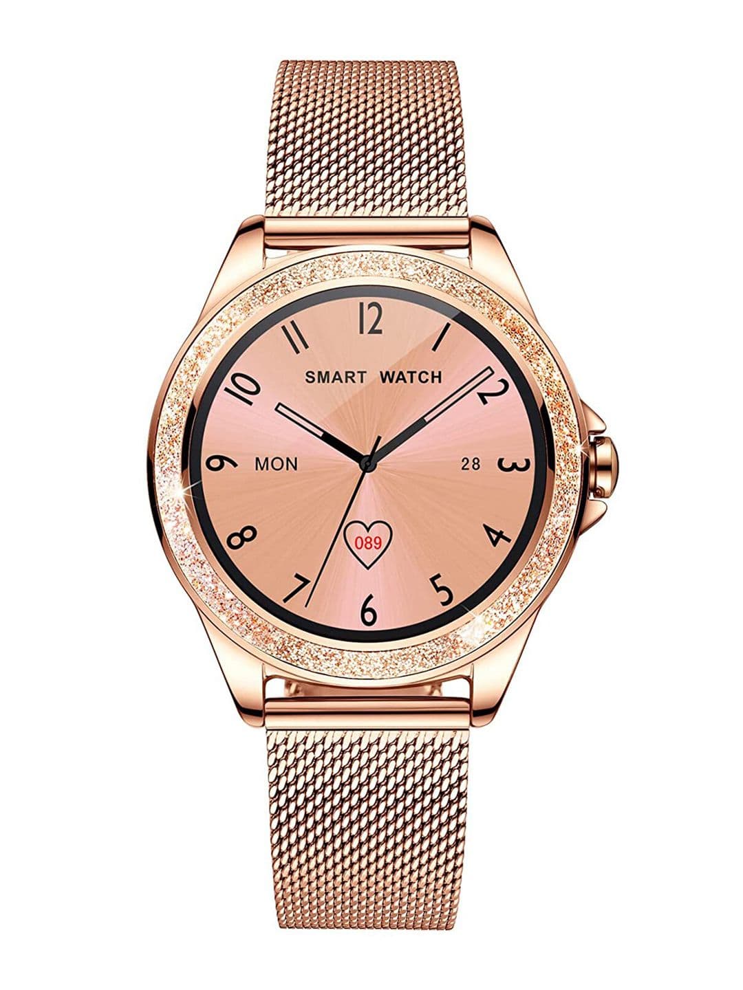 bfit Women Rose-Gold-Toned Star2 HD Color Touch Screen Analogue Smart Watch