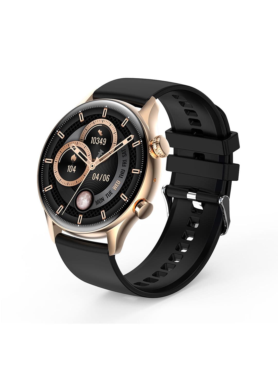 pebble Gold & Black Cosmos luxe AMOLED Always-on Display Bluetooth Smartwatch