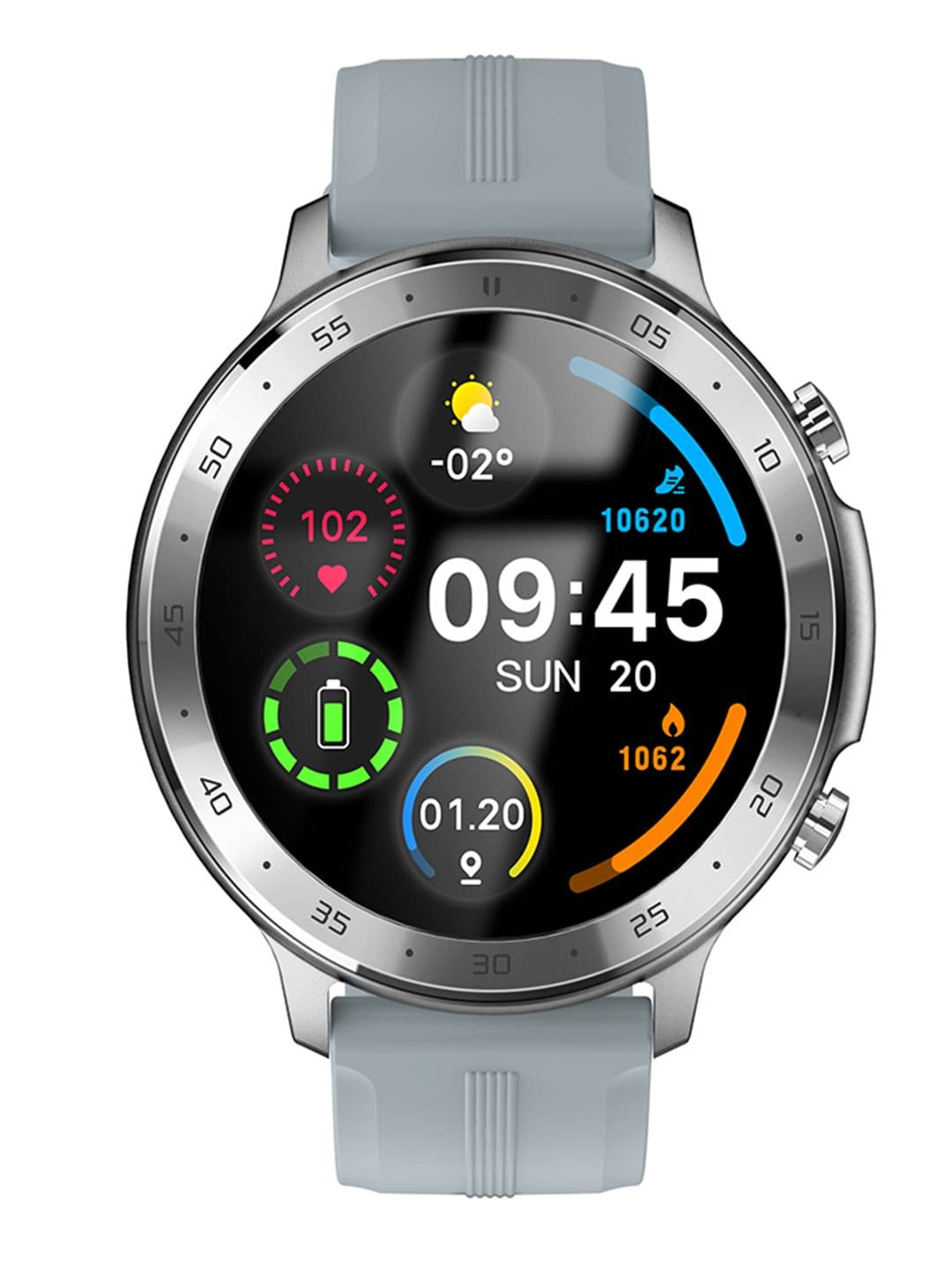 SHOPEVOLVES Unisex Silver-Toned Evolves NextFIT HALO Full Touch BT Smartwatch