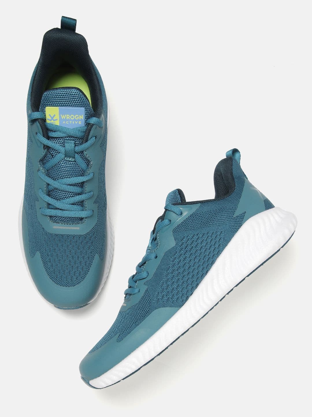WROGN Men Blue Woven Design Running Shoes