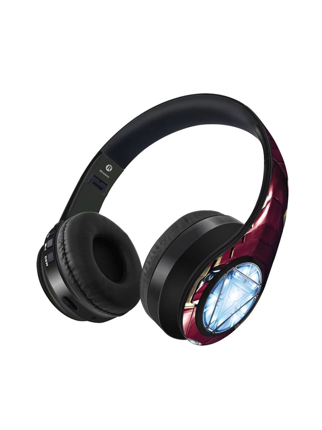 Kook N Keech Burgundy & Blue Ironman Print Wireless Headphones