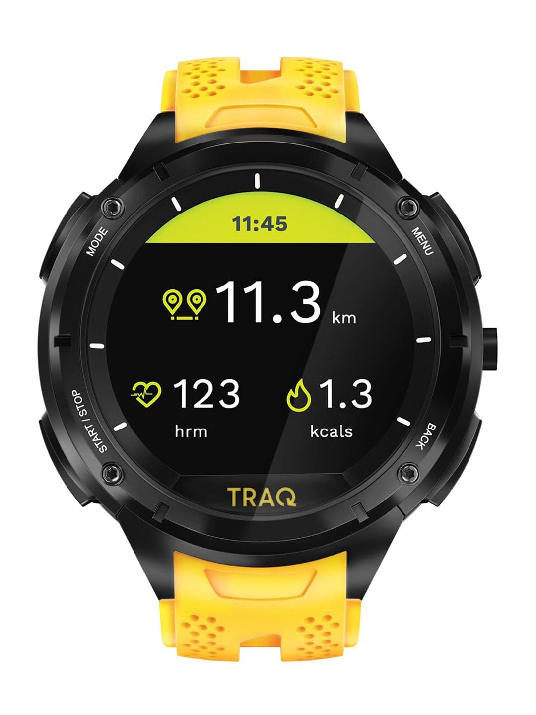 TRAQ Unisex Black & Yellow Digital Smart Watch-75001PP03