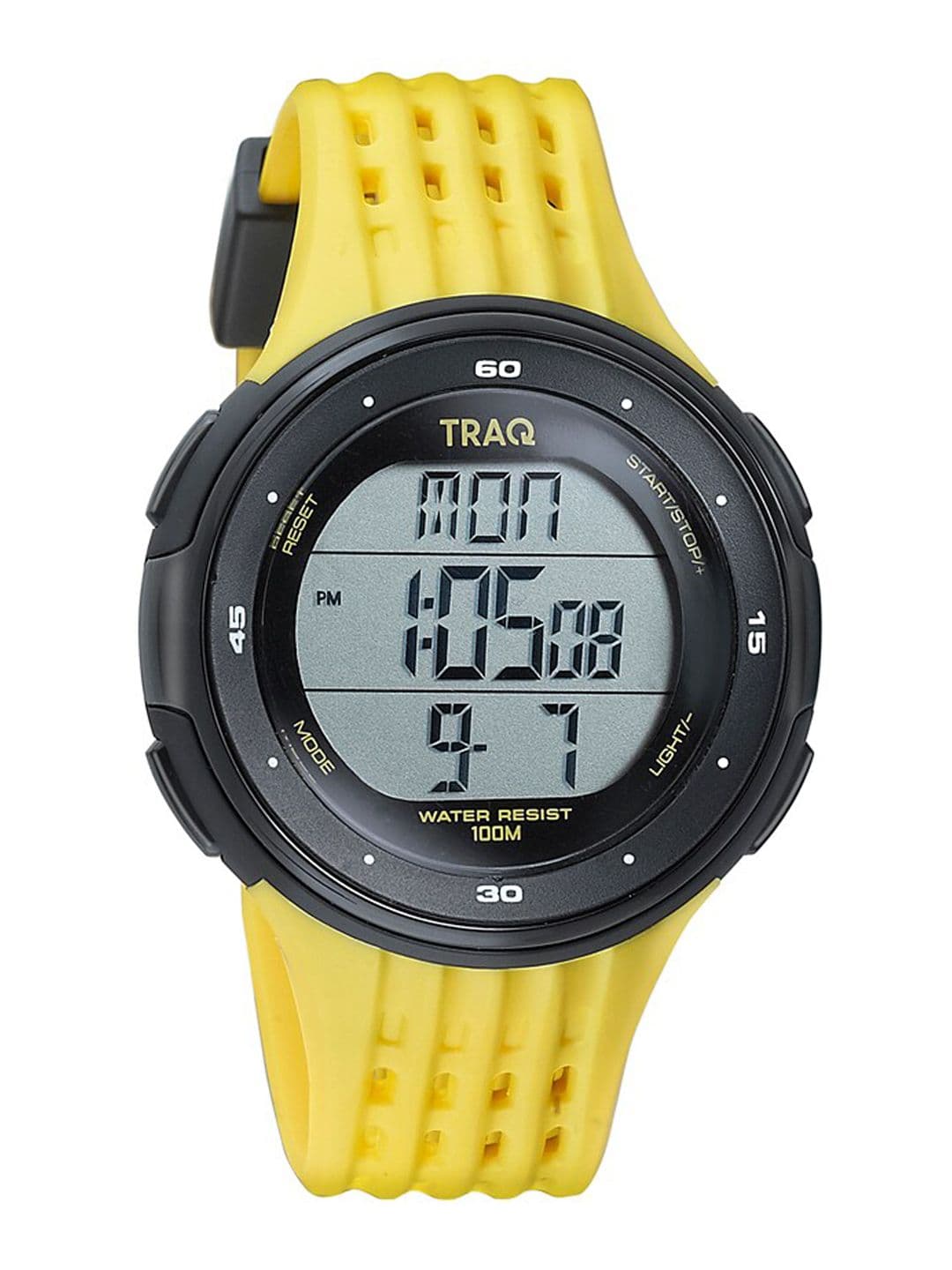 TRAQ Unisex Grey & Yellow Digital Smart Watch-75007PP04