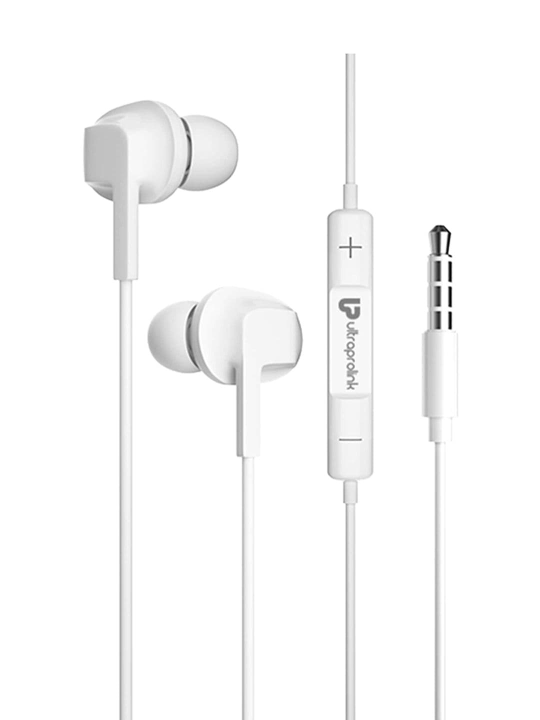 UltraProlink White Solid Noise Isolation Hands Free Earphone With Mic UM1042