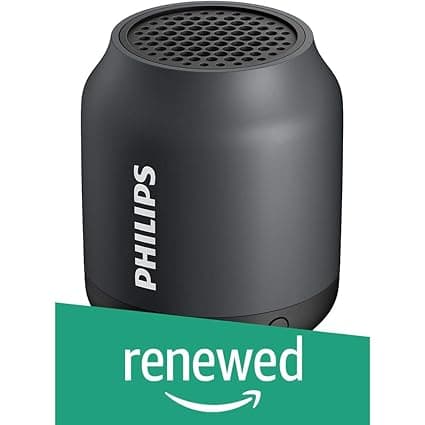 (Renewed) Philips BT50B Portable Wireless Bluetooth Speaker, Black Home Audio