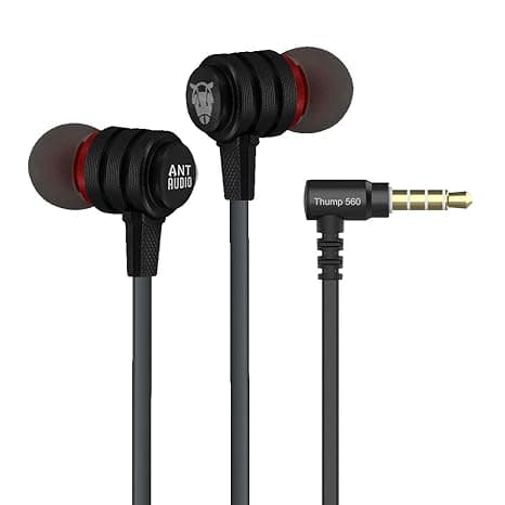 Ant Audio Thump 560 in-Ear Super X -Bass Headphone with Mic (Black and Red) Headphones