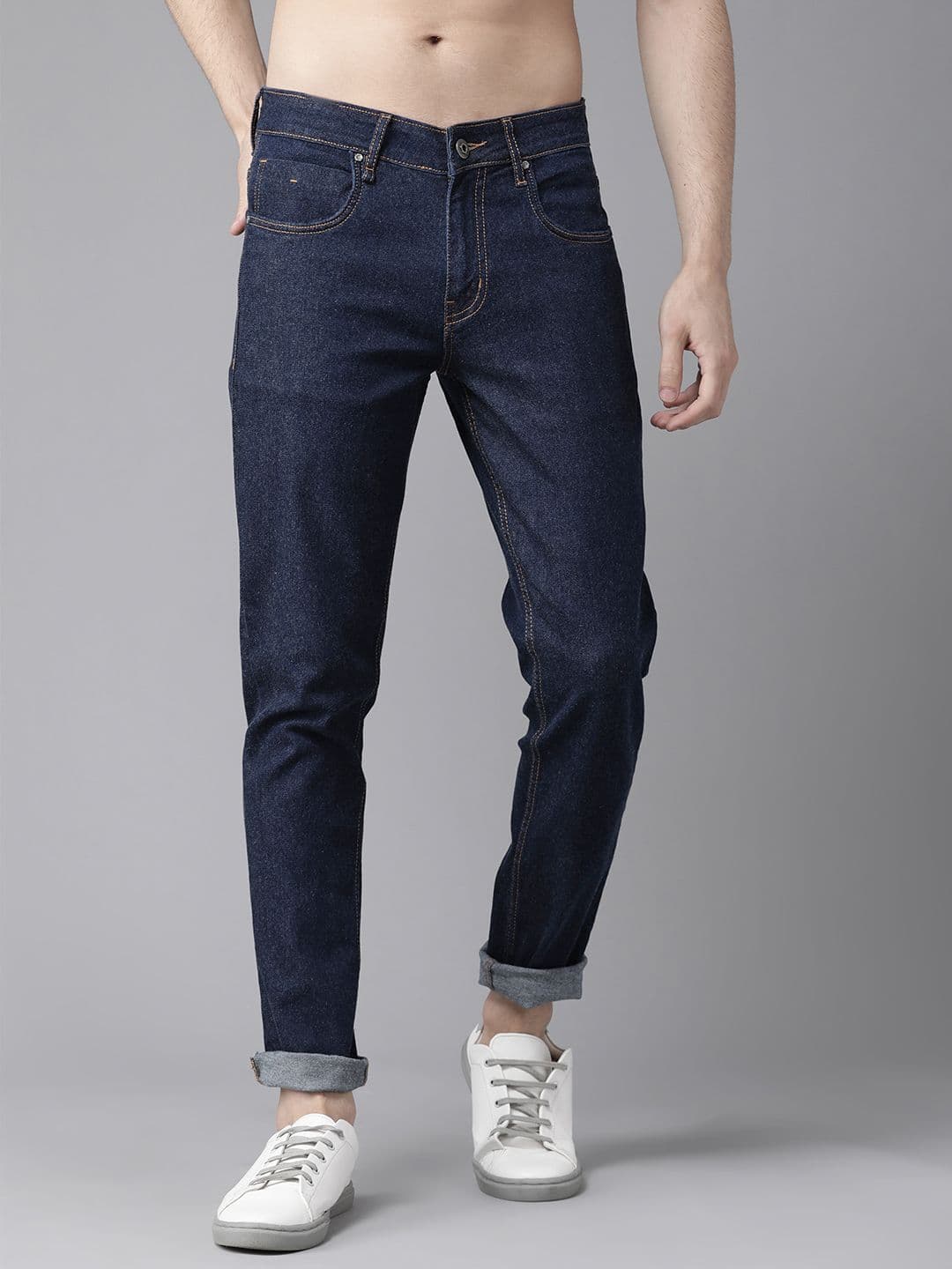 Roadster Men Navy Blue Slim Tapered Fit Mid-Rise Clean Look Jeans