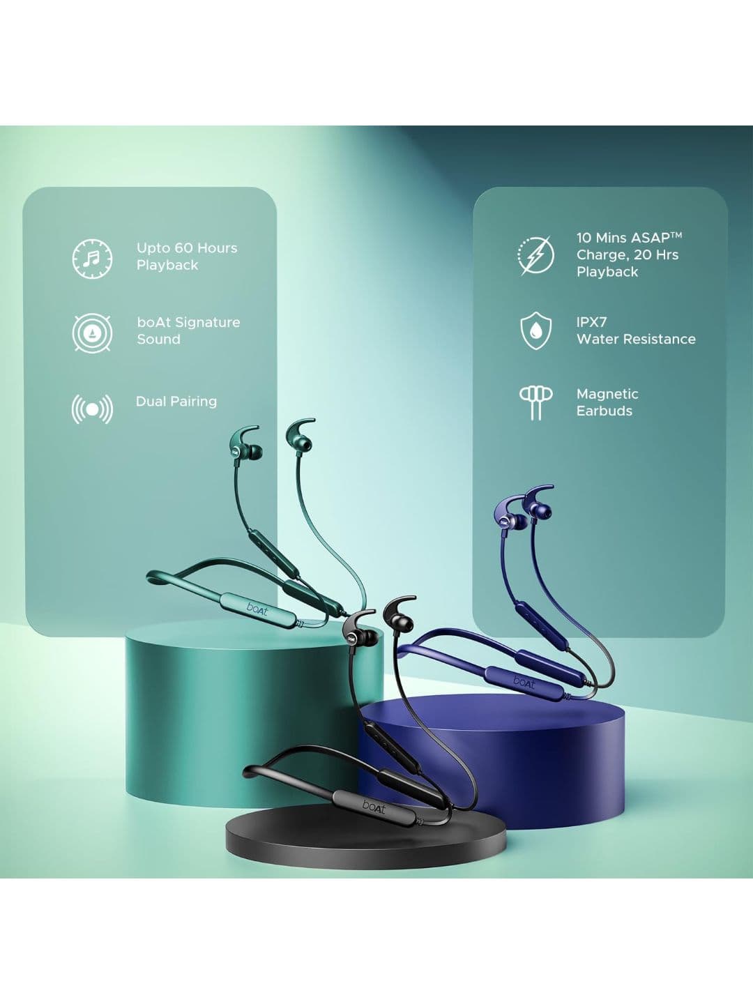 boAt Unisex Black Rockerz 255 Pro+ M Bluetooth in-Ear Earphone