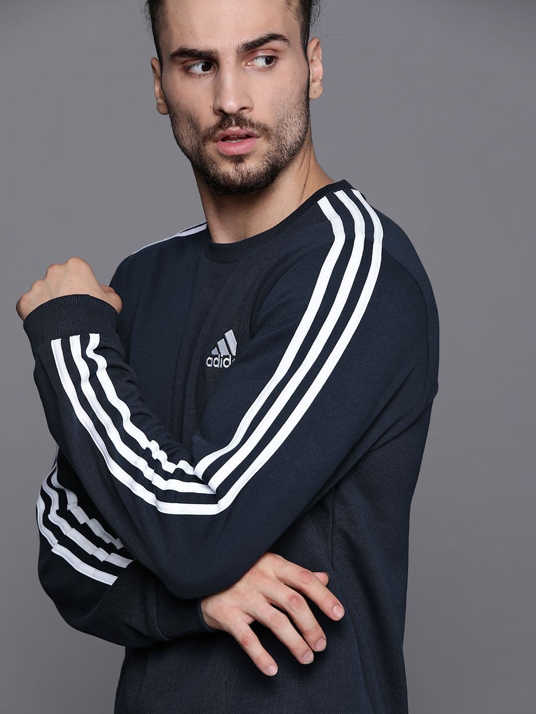 ADIDAS Men Navy Blue Sustainable Sweatshirt