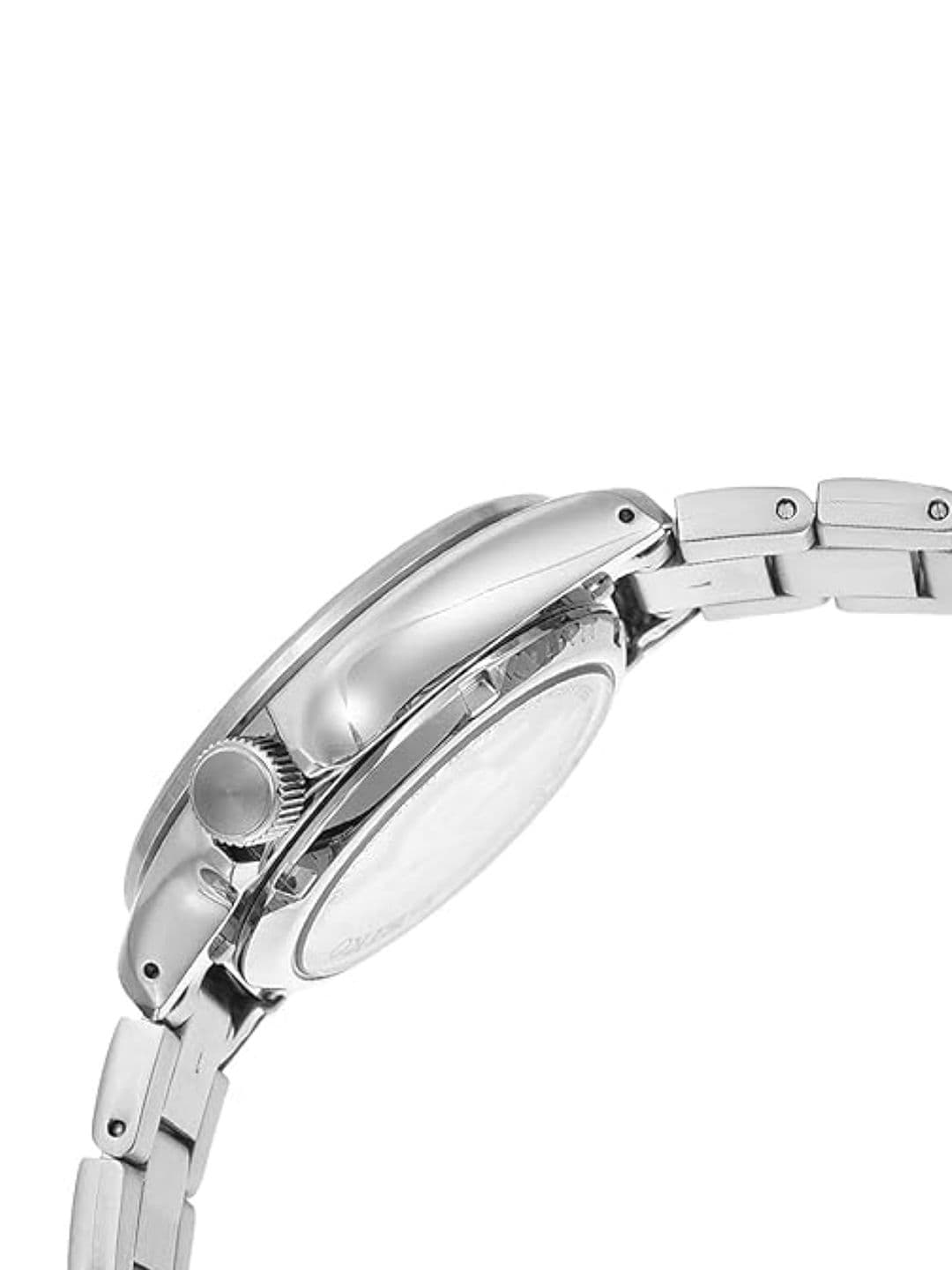 SEIKO Unisex Blue Patterned Dial & Silver Toned Stainless Steel Analogue Watch - SRPE51K1
