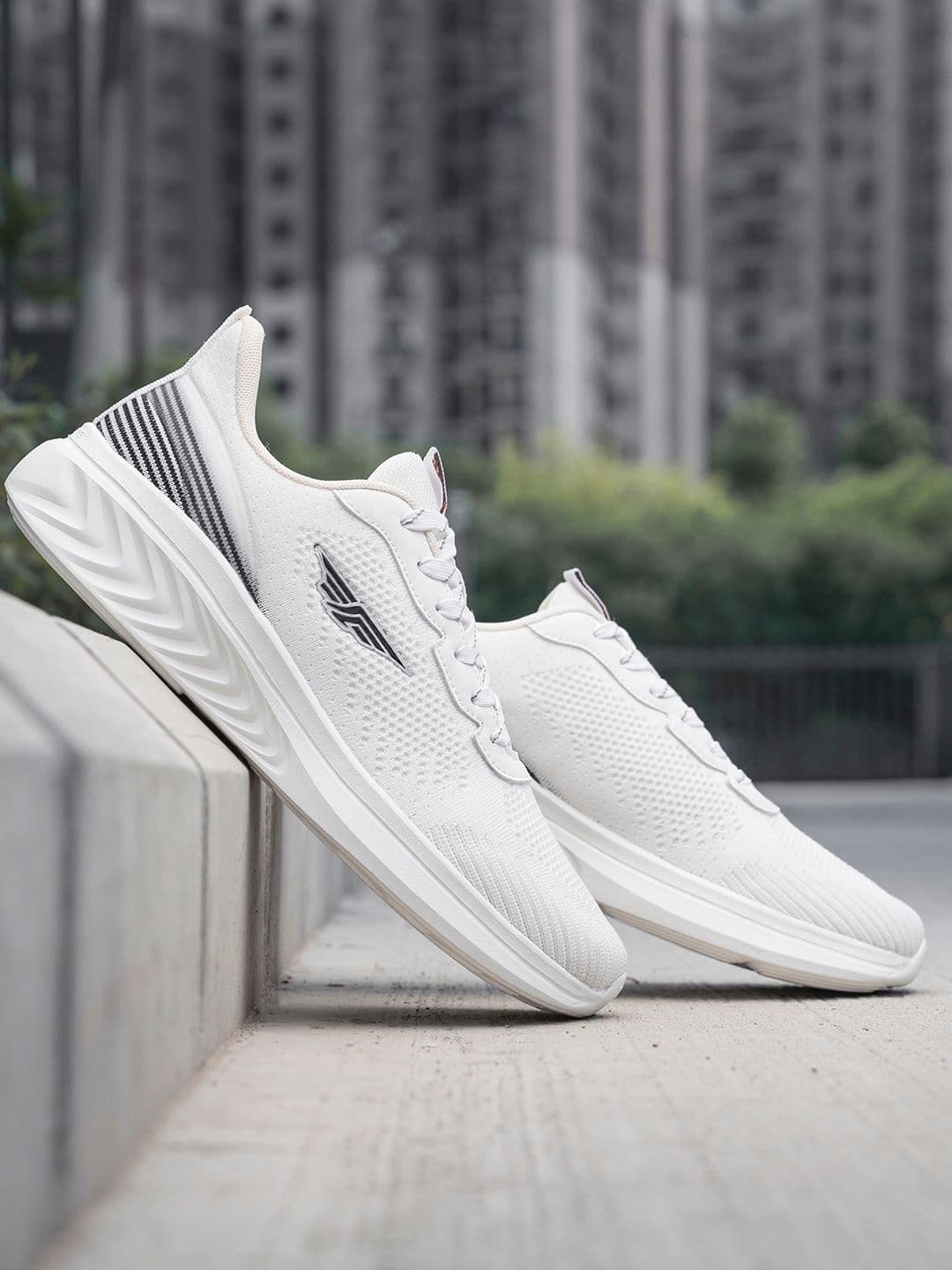 Red Tape Men White Mesh Walking Shoes
