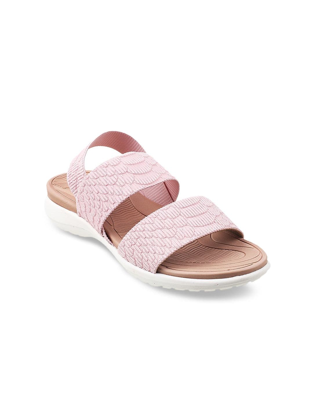 Metro Women Peach-Coloured Open Toe Flats with Laser Cuts