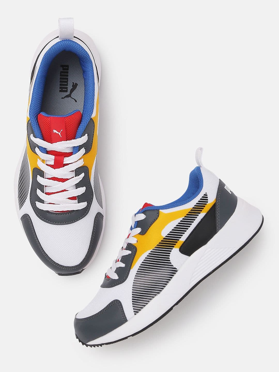 Puma Men White & Black Colourblocked IDP Sneakers
