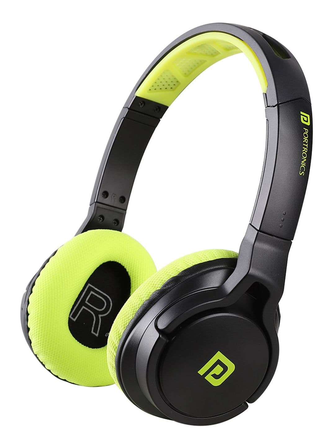 Portronics Green & Black Solid Muffs M1 Wireless Bluetooth Over Ear Headphone