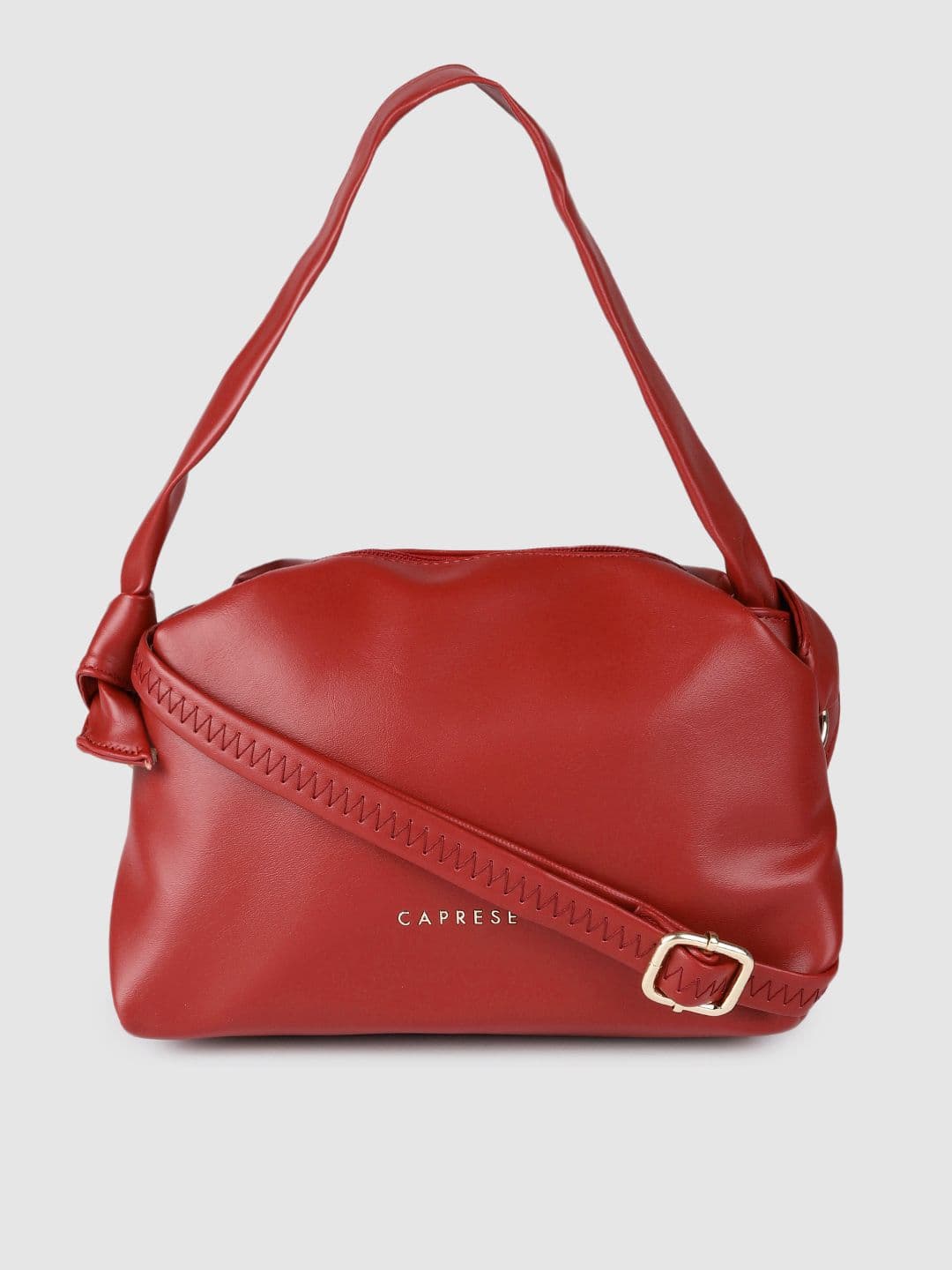 Caprese Women Red Solid Structured Handheld Bag