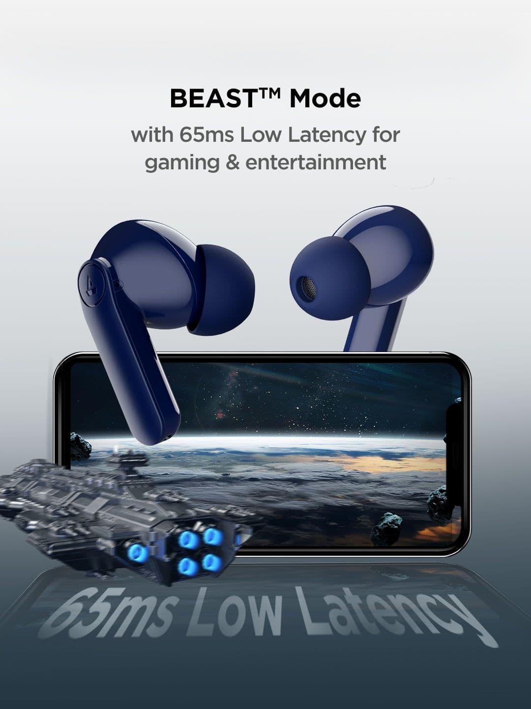 boAt Airdopes 131 Pro M TWS with Quad Mic ENx Bluetooth Earbuds - Navy Blue