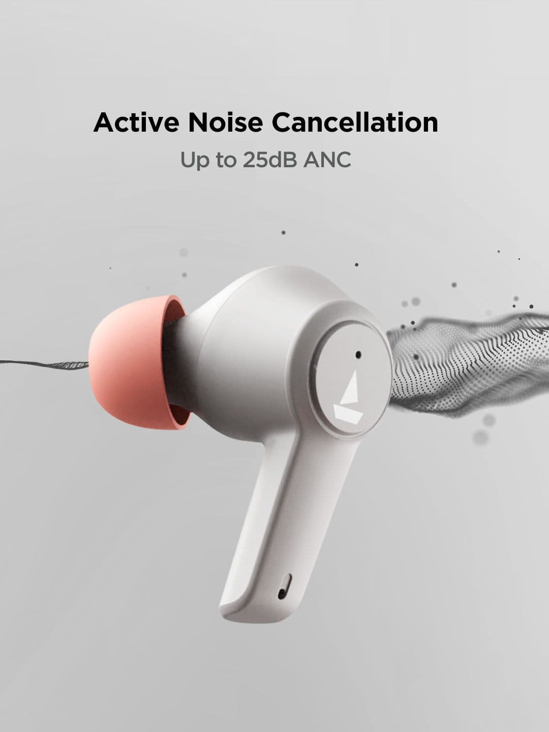 boAt Grey Airdopes 411 ANC M TWS Earbuds with upto 17.5hrs Playback