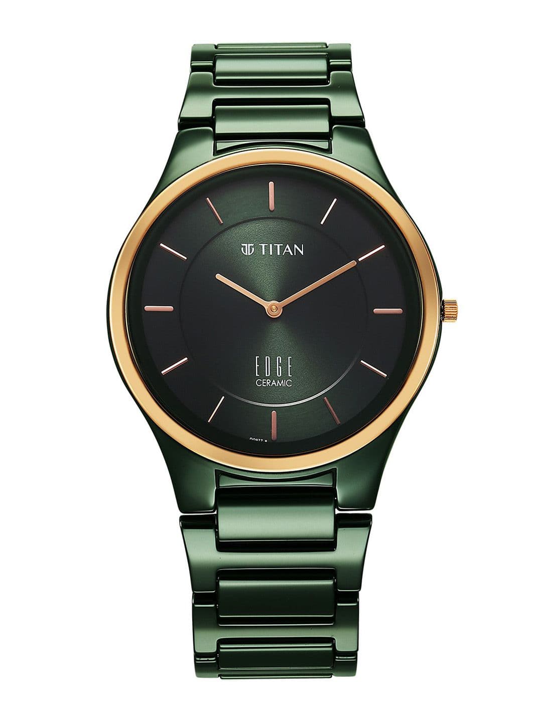 Titan Men Dial & Ceramic Bracelet Style Straps Analogue Watch 1696KC10