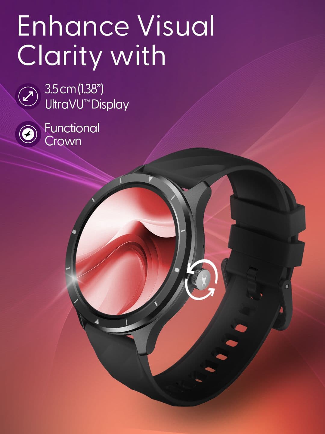 Styler R1 1.38 UltraVU Display BT Calling Functional Crown SOS IP68 Smart Watch