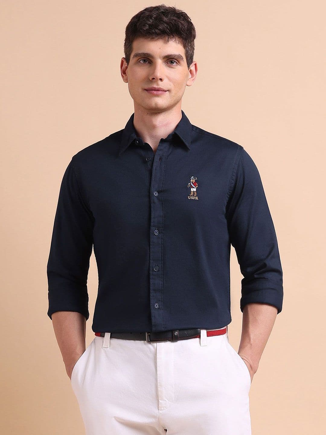 U.S. Polo Assn. Men Classic Fit Solid Button-Down Collar Cotton Casual Shirt