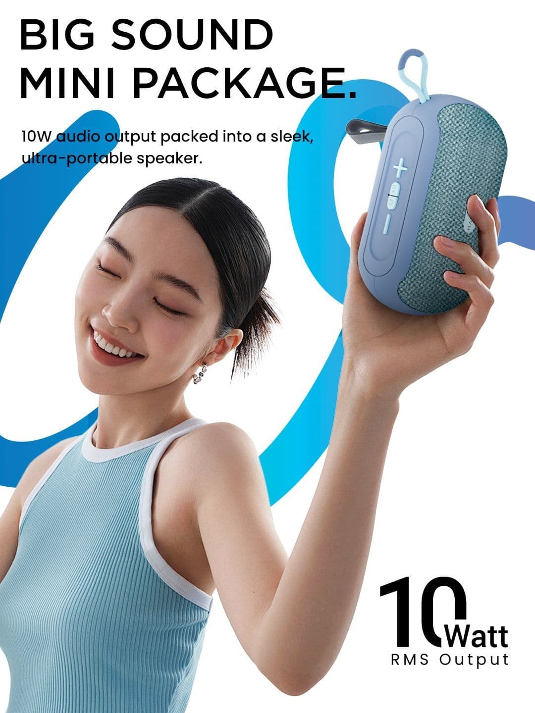 HAMMER Wave TWS Function BTv5 8 Hours Playtime Bluetooth Speaker - 10W