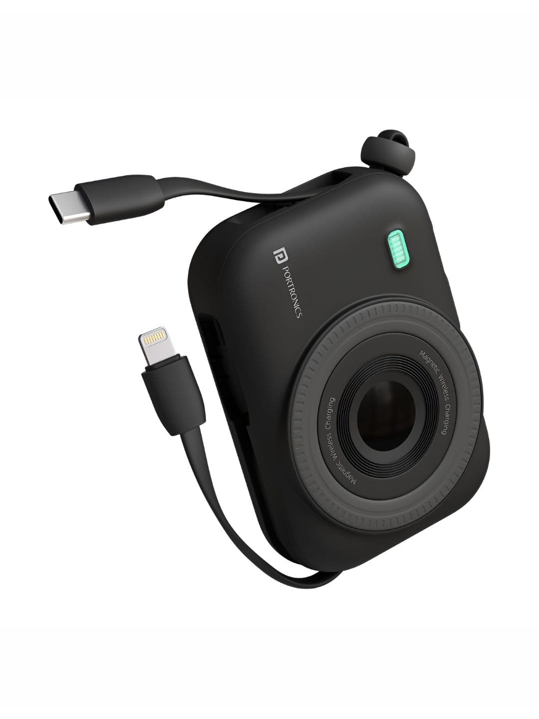 Portronics Power Shutter 10000mAh 15W Magnetic Wireless Powerbank with in-Built Type C &