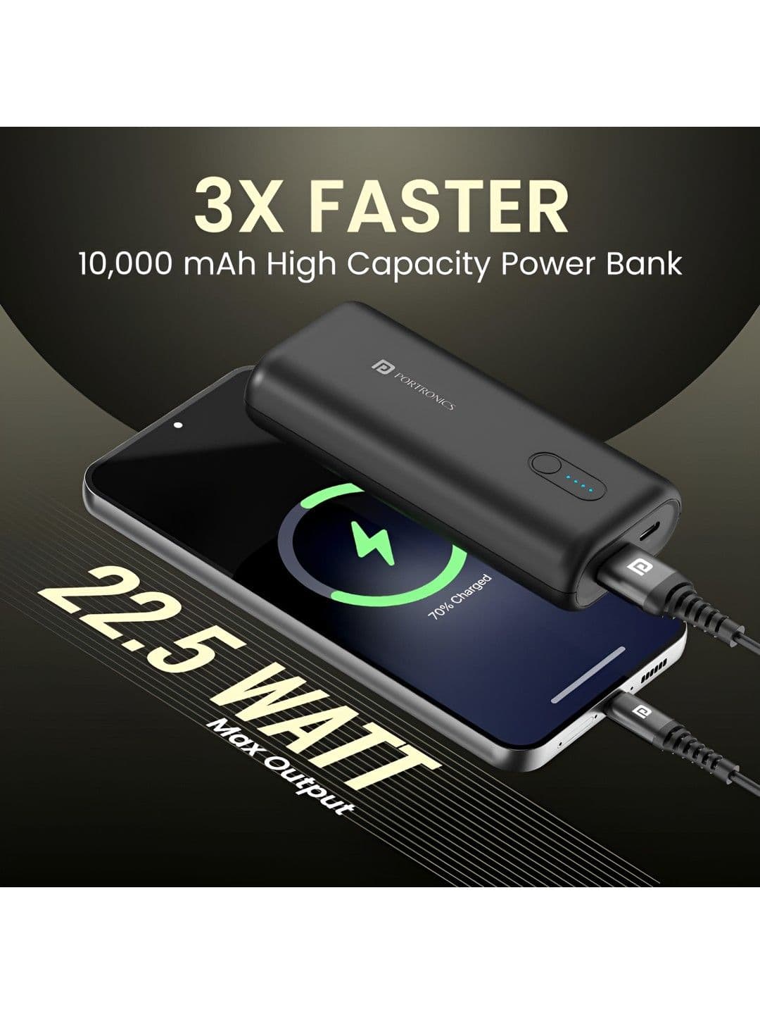 Portronics Power Pod 10K Advanced 10000 mAh Nano Power Bank With 22.5W Max Output