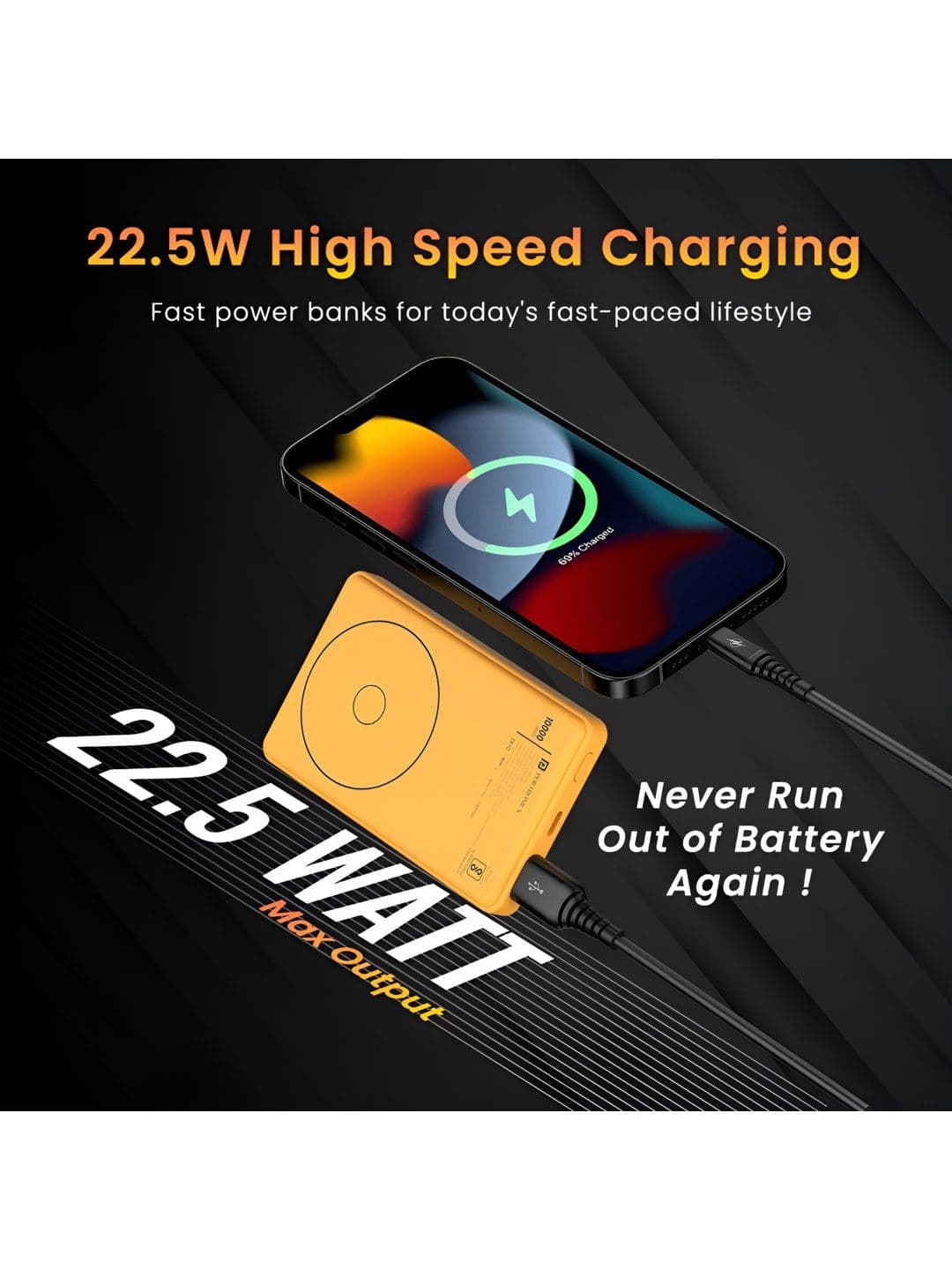 Portronics Luxcell Wireless Mini 10k 10000mAh 15W Magnetic Wireless Nano Power Bank