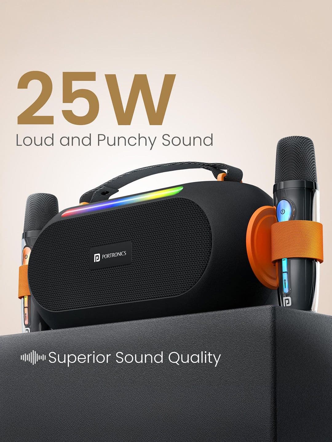 Portronics Apollo 20 25W Speaker With Dual Karaoke Mic