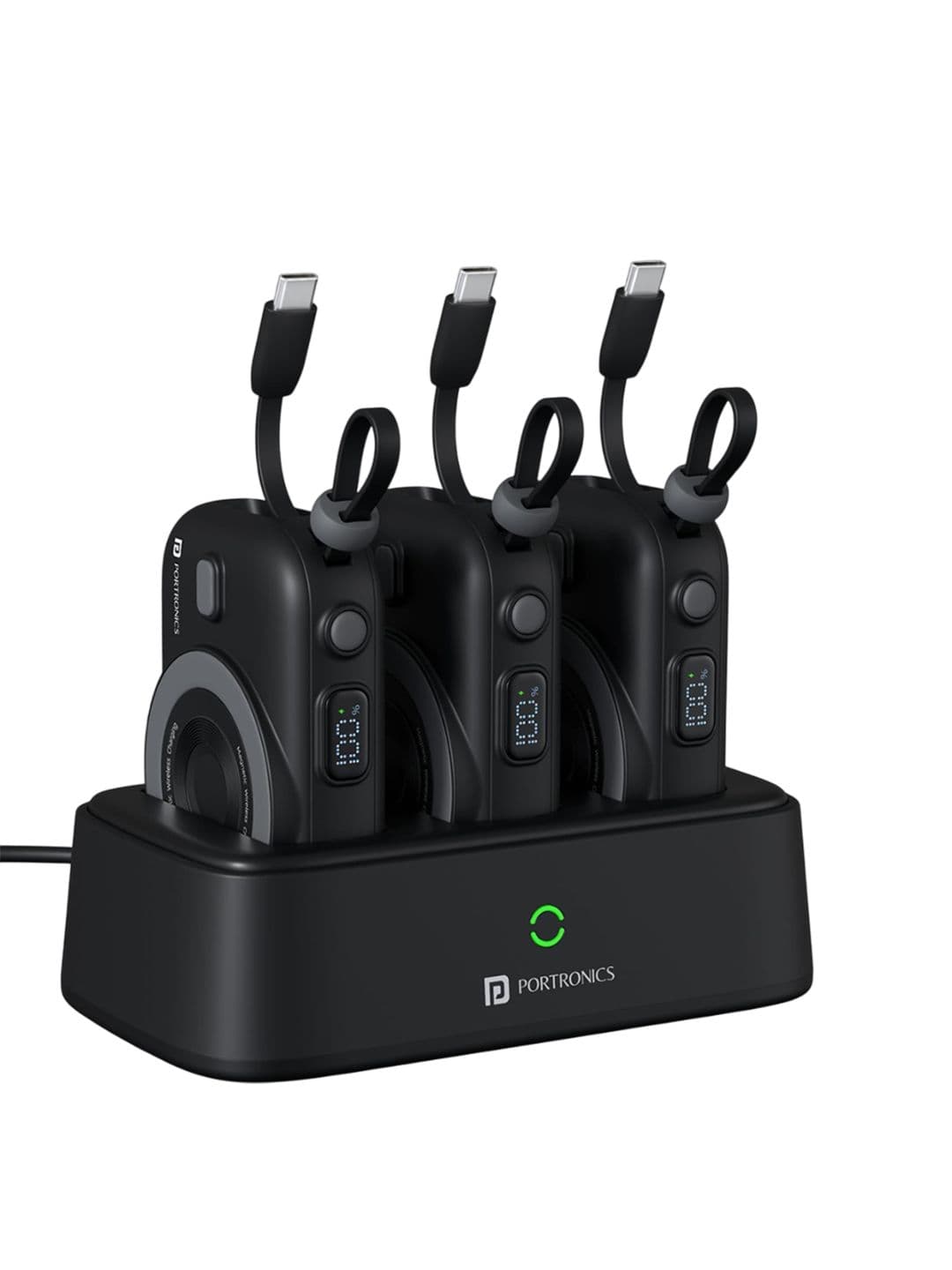 Portronics Power Shutter Home 3 x 10000mAh Fast Charging Wireless Powerbank