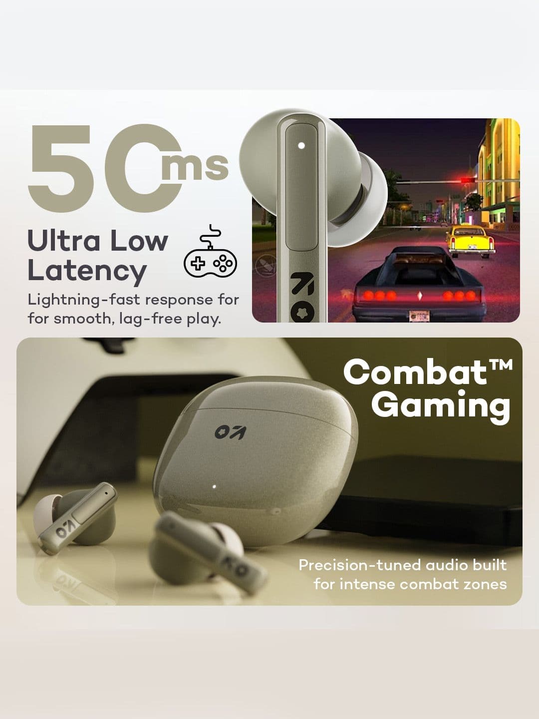 GOBOULT W60 Zen ENC Mic, 50H Battery, Fast Charging, Pro+ Calling, Bluetooth Earbuds