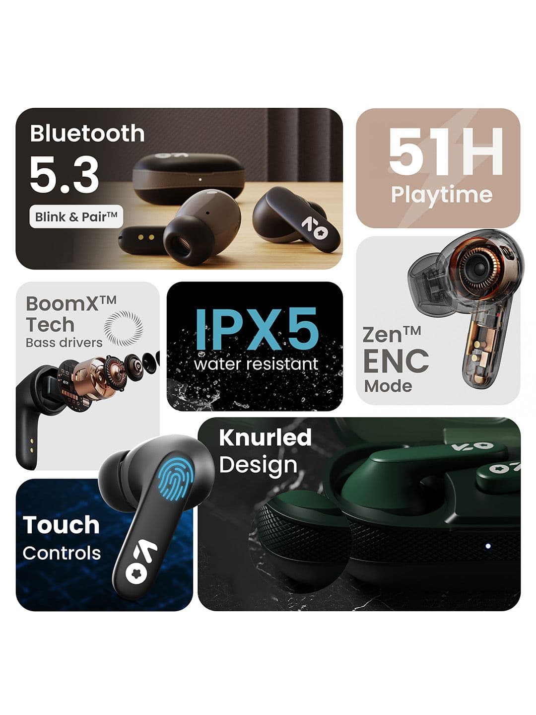 BOULT AUDIO Y1 True Wireless Earbuds - Black