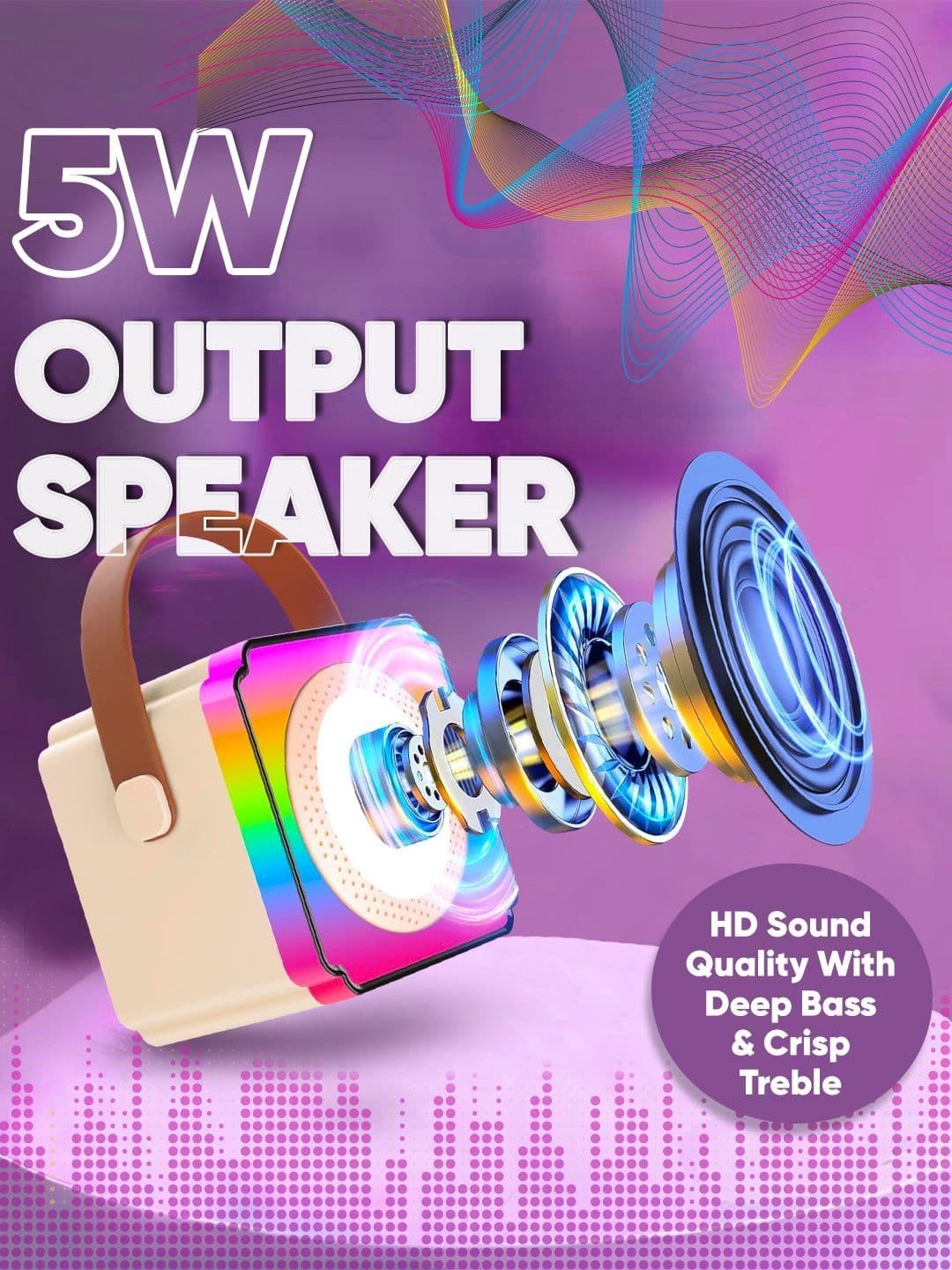 WEMBLEY Kids-Unisex Karaoke Bluetooth Speaker With 2 Mics