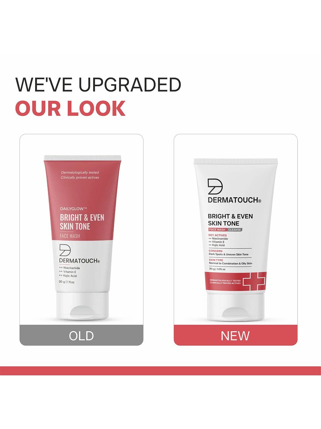 Dermatouch Dailyglow Bright & Even Skin Tone Face Wash with Niacinamide & Vitamin E - 30g