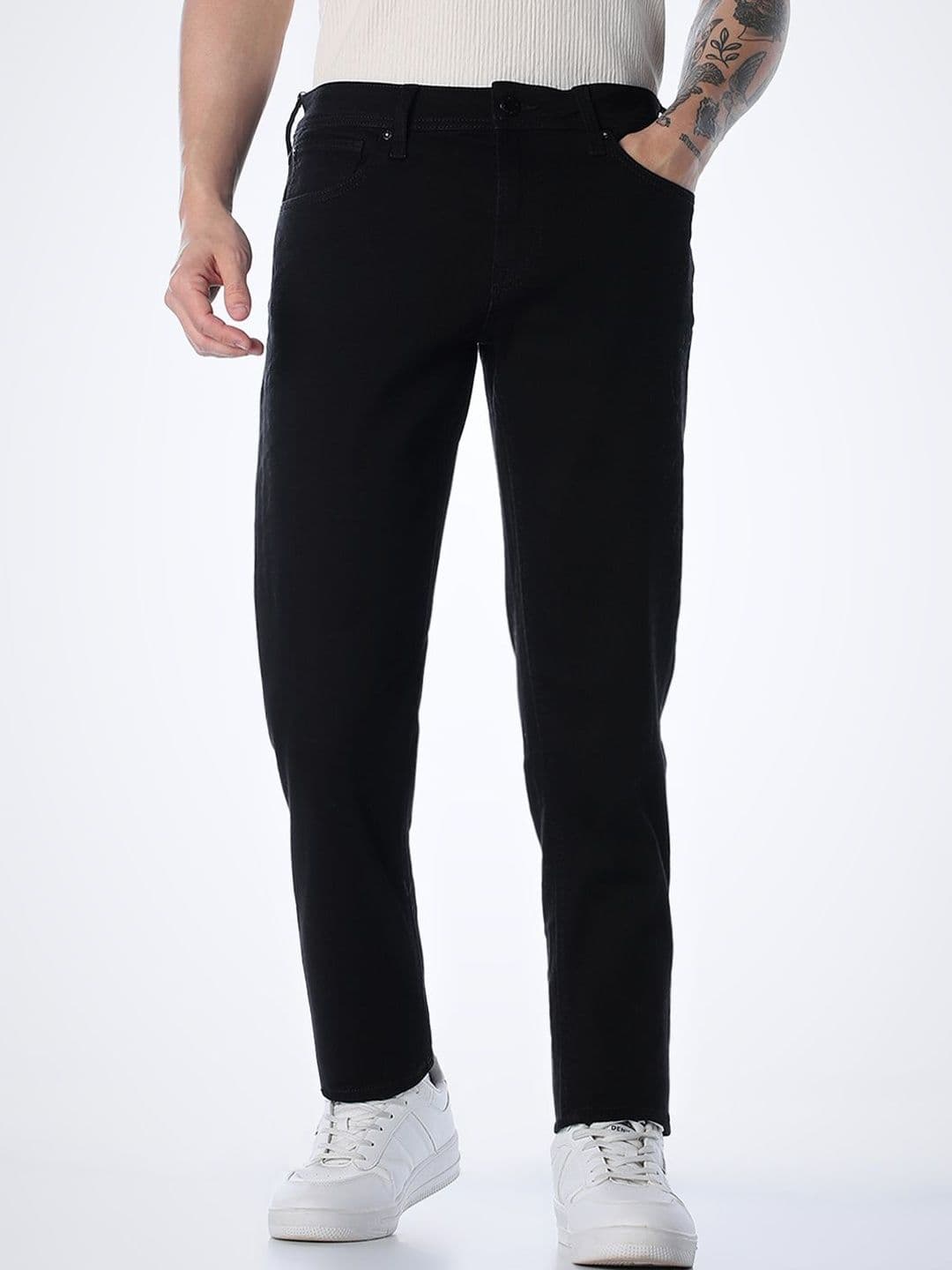Jack & Jones Men Tim Tapered Fit Low-Rise Stretchable Jeans