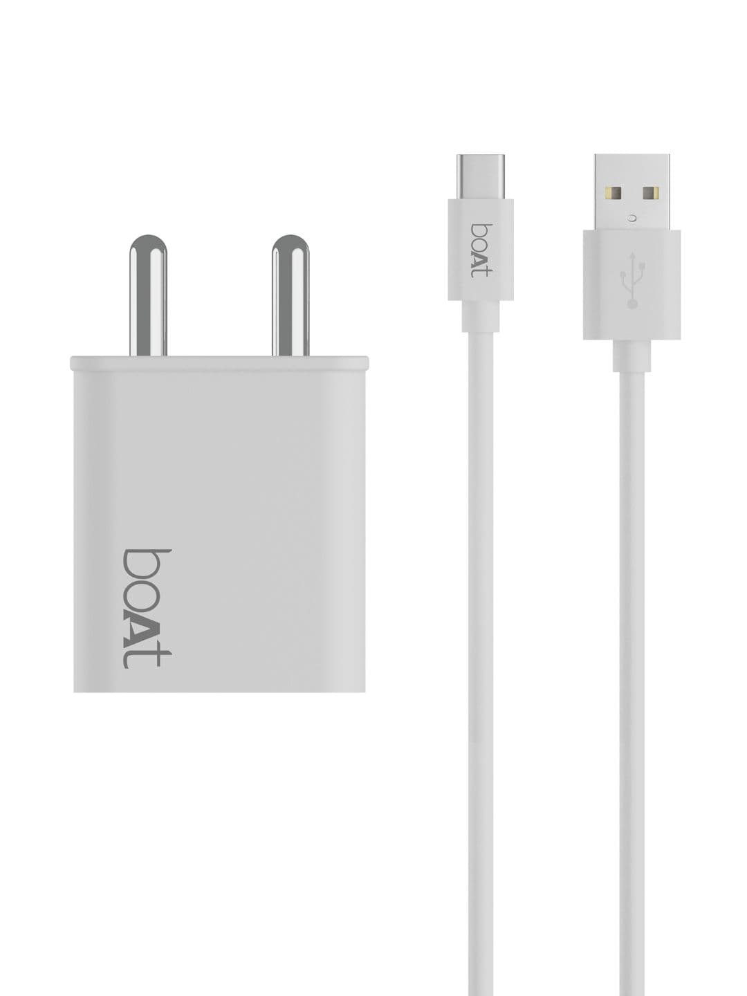 boAt WCDV 22.5W Dual Port Charger with Type A to C Cable 22.5W Power Delivery & 18W Quick Charge