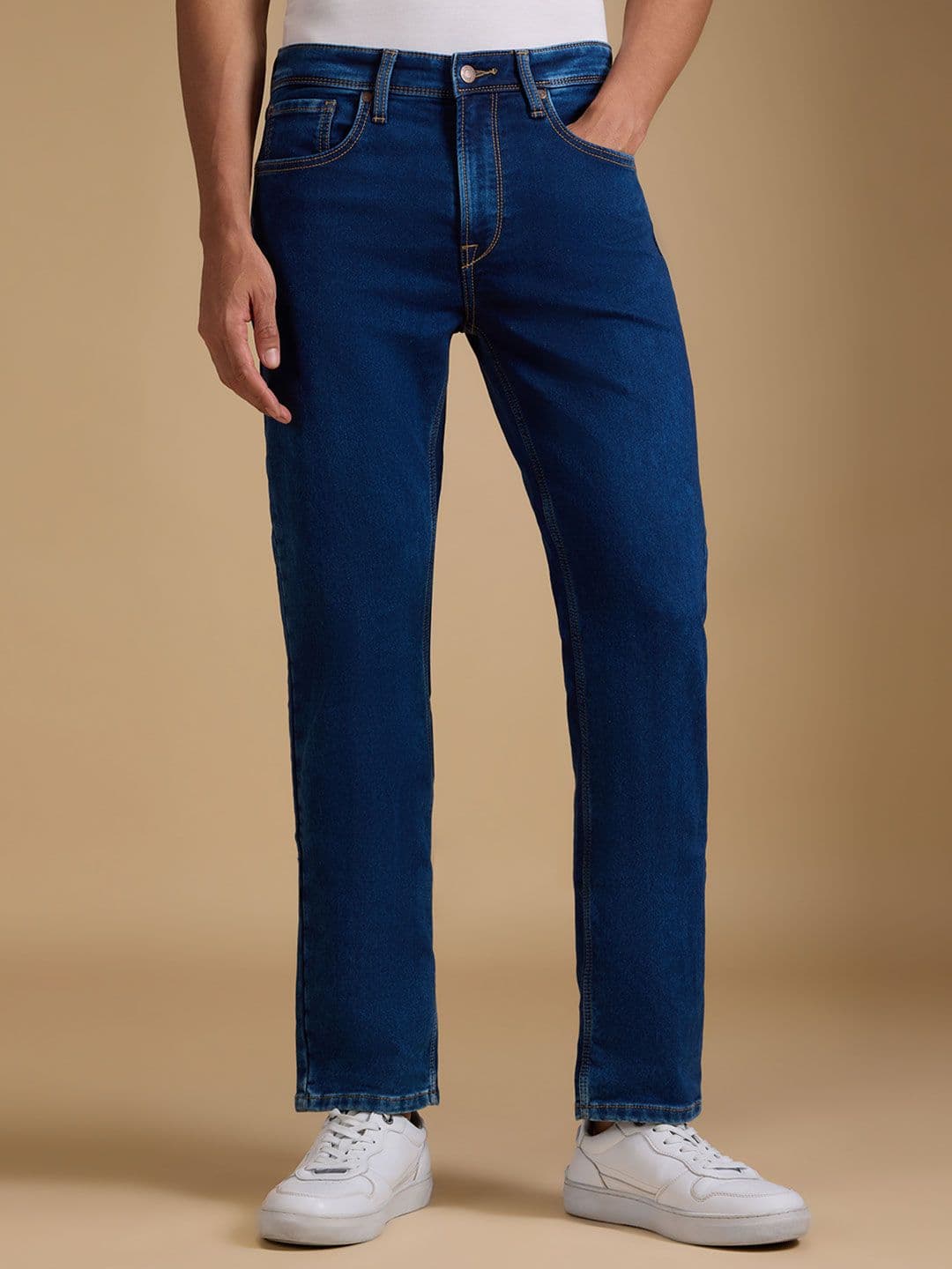 Pepe Jeans Men Comfort Straight Fit Mid-Rise Stretchable Jeans