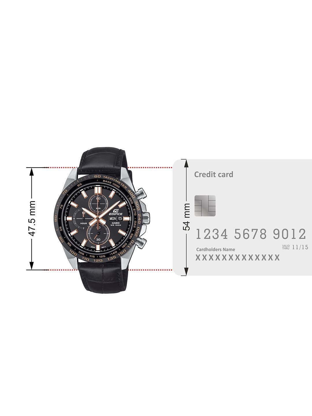 CASIO Men Dial & Leather Wrap Around Straps Analogue Tachymeter Watch ED697