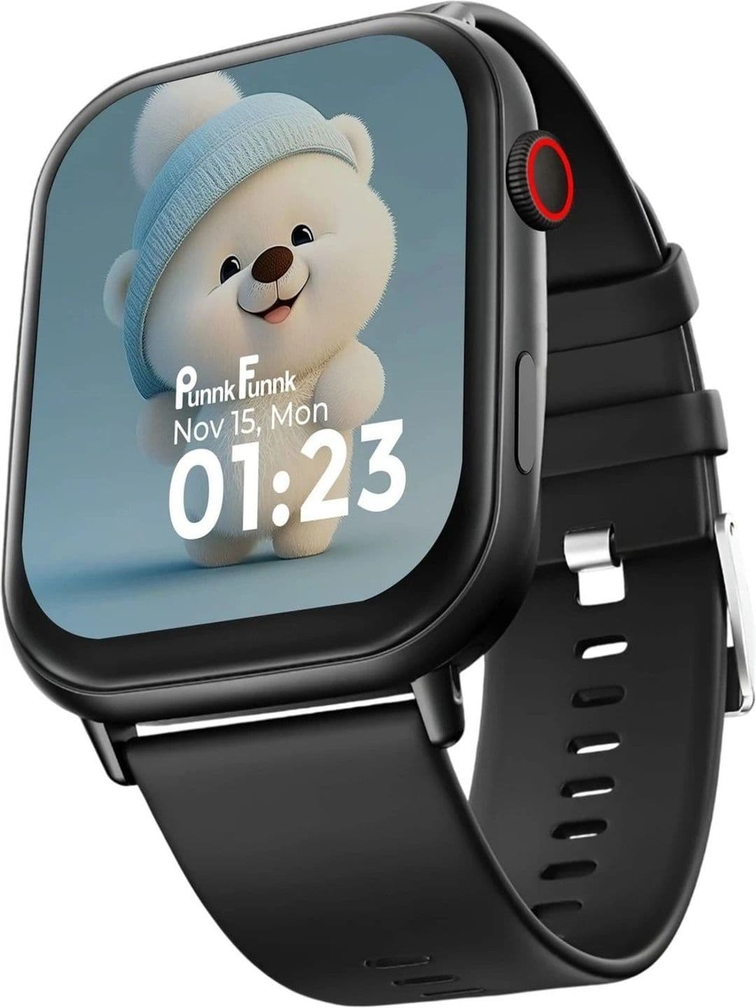 PunnkFunnk Edge Lite Smartwatch with Bluetooth Calling, Fitness Tracking - Black