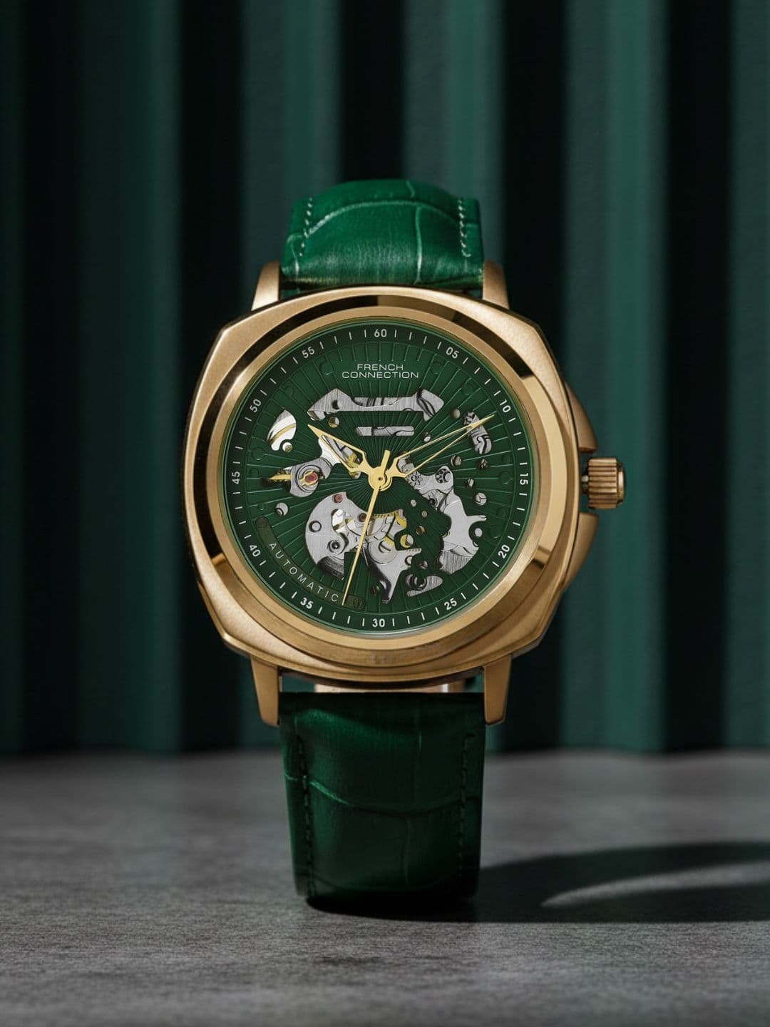 French Connection Men Dial & Leather Straps Automatic Motion Powered Watch FCA03-5