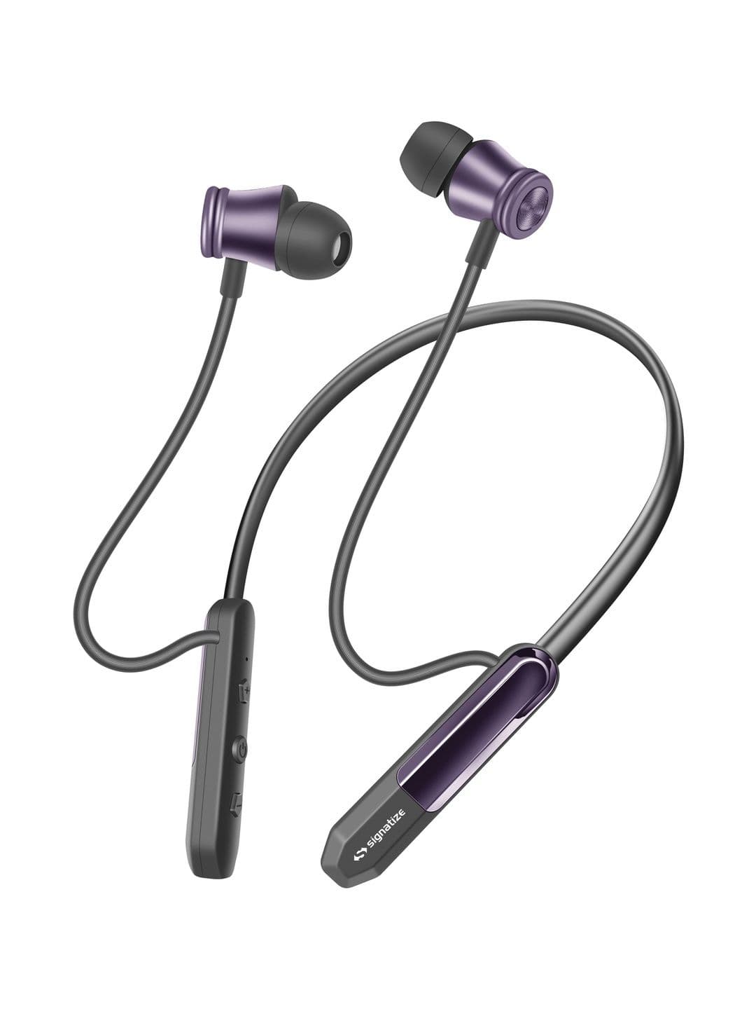 SIGNATIZE Unisex Purple Wireless Bluetooth Neckband Headphones